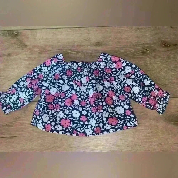 Old Navy Other - 5/$10-Old Navy Baby Girl Blue & Pink Floral Top Size 3 Months